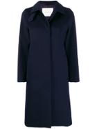 Mackintosh Dunkeld Navy Storm System Wool 3/4 Coat Lm-1018f - Blue