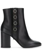 Grey Mer Button Detail Ankle Boots - Black