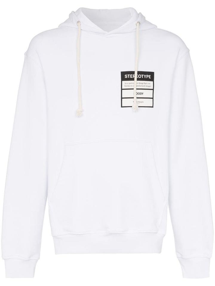 Maison Margiela Stereotype Logo Cotton Hoodie - White