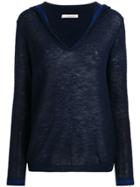 Mes Demoiselles Sailor Collar Knitted Blouse - Blue
