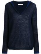 Mes Demoiselles Sailor Collar Knitted Blouse - Blue