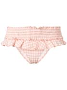 Tory Burch Ruffled Gingham Bikini Bottom - Pink