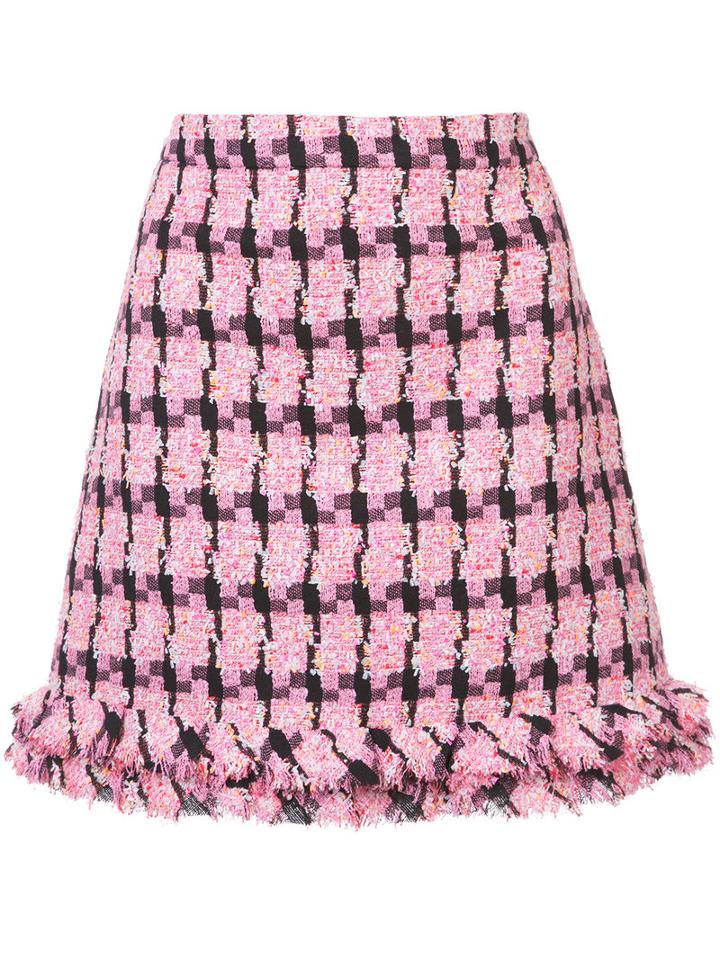 Boutique Moschino - Embroidered Skirt - Women - Cotton/acrylic/polyamide/other Fibers - 44, Pink/purple, Cotton/acrylic/polyamide/other Fibers