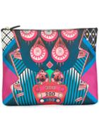 Etro Printed Clutch, Women's, Cotton/polyester/pvc