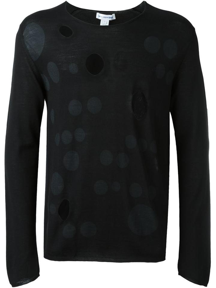 Comme Des Garçons Shirt Distressed Circle Design Jumper