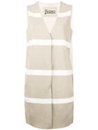 Herno - Striped Waistcoat - Women - Polyamide/polyester/viscose/metallic Fibre - 46, Women's, Nude/neutrals, Polyamide/polyester/viscose/metallic Fibre