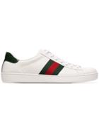 Gucci White Ace Crocodile-embossed Leather Low-top Sneakers
