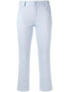 L'autre Chose Cropped Trousers, Women's, Size: 40, Blue, Cotton/spandex/elastane