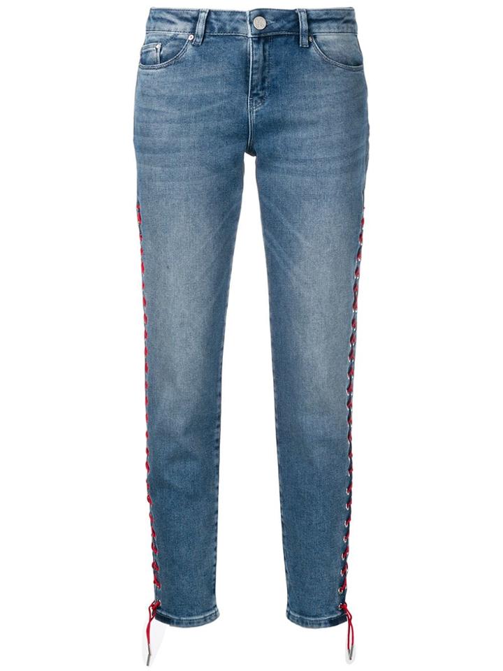 Karl Lagerfeld Girlfriend Jeans With Lacing - Blue