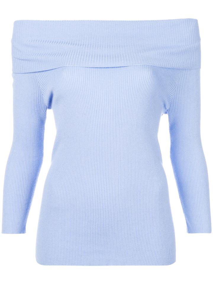 Philo-sofie Off-shoulder Knitted Top - Blue