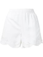 Ermanno Scervino Scalloped Hem Shorts - White