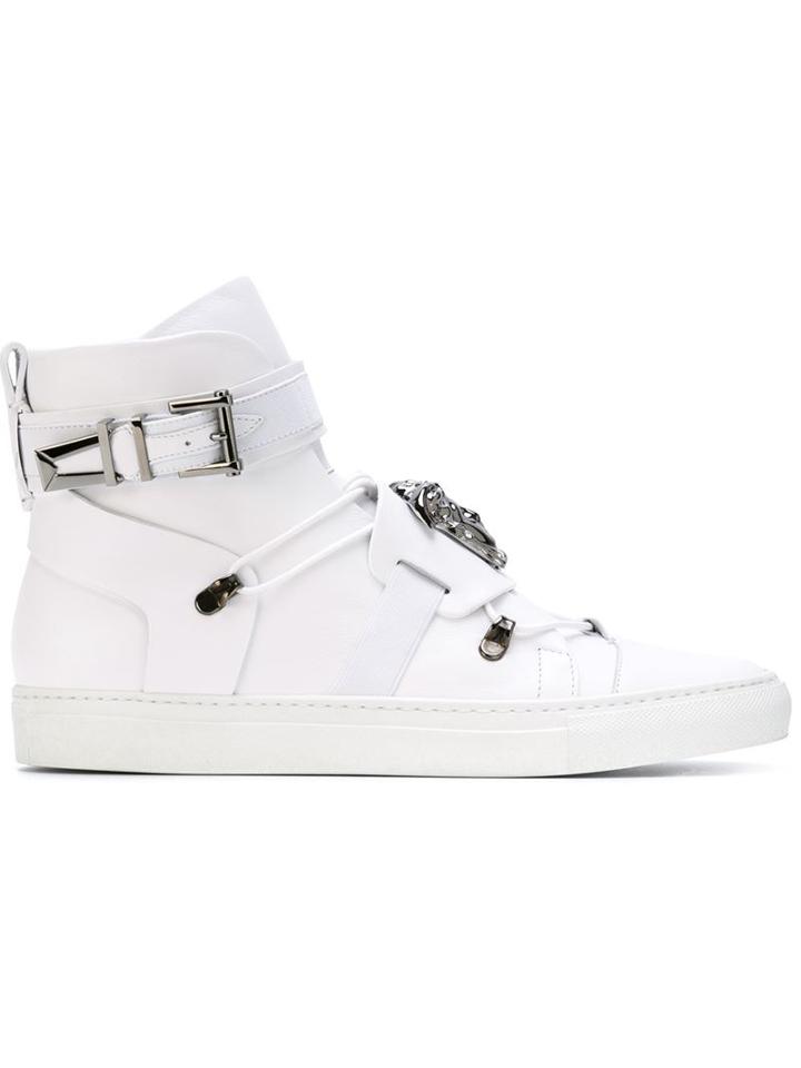 Versace Medusa Hi-top Sneakers, Men's, Size: 42, White, Leather/rubber