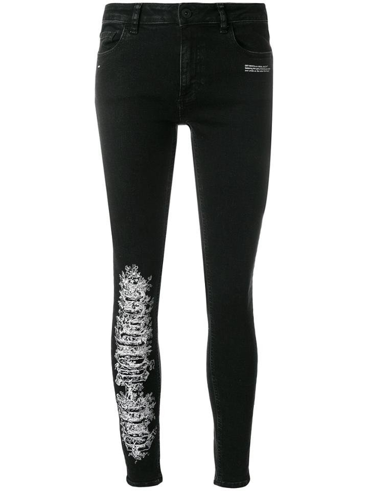 Off-white Skinny Distressed Jeans - Black