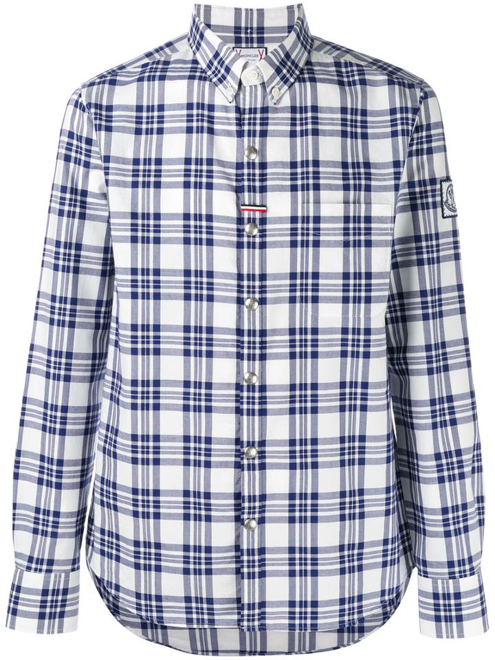 Moncler Gamme Bleu Plaid Shirt, Men's, Size: 1, Blue, Cotton