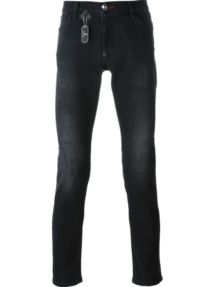 Philipp Plein Slim-fit Jeans, Men's, Size: 36, Black, Cotton/spandex/elastane