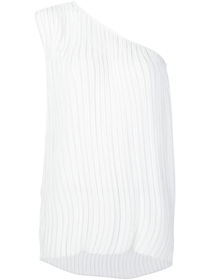 Tome One-shoulder Pleated Top, Women's, Size: 10, White, Polyester