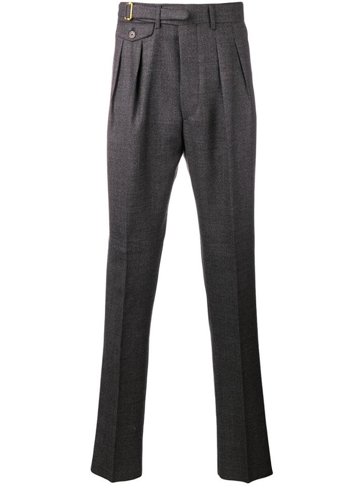 Lardini Creased Straight Leg Trousers - Grey