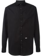 Dsquared2 Classic Plaque Detail Shirt, Men's, Size: 50, Black, Cotton/spandex/elastane