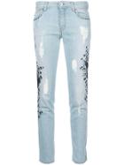 Just Cavalli Embroidered Applique Jeans - Blue