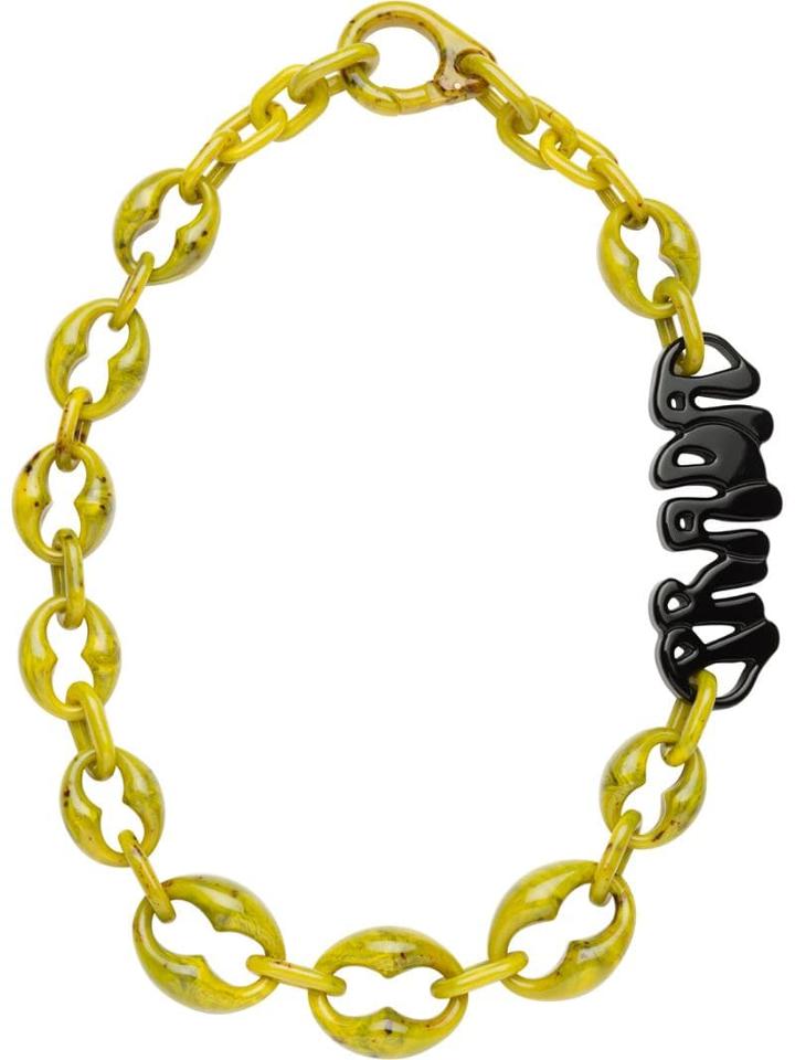 Prada Logo Necklace - Green