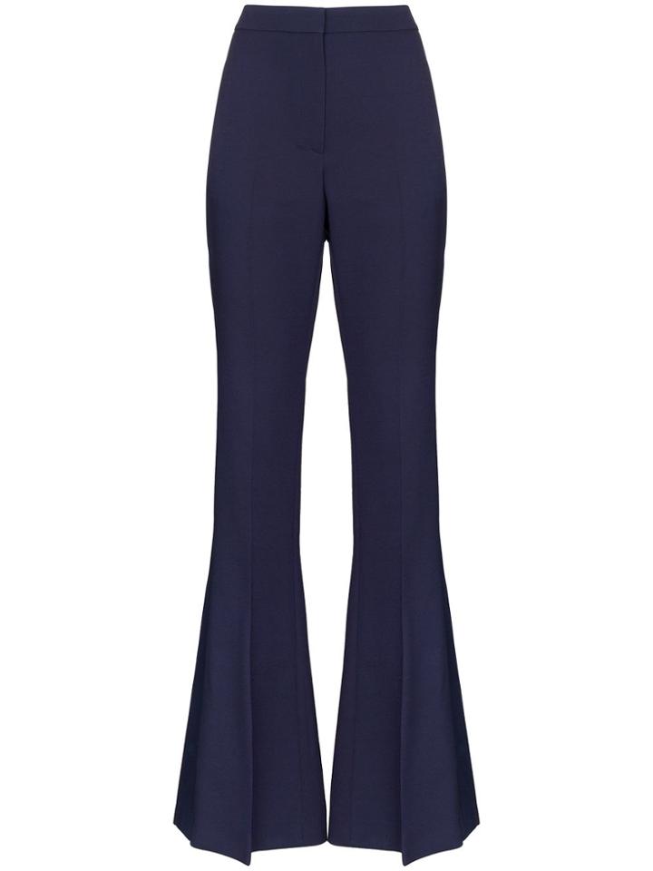 Alexander Mcqueen Contrast Stripe Flared Trousers - Blue