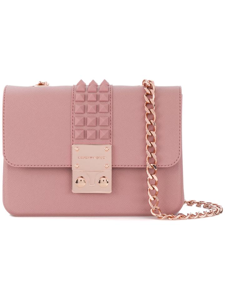 Designinverso Amalfi Studs Shoulder Bag - Pink & Purple