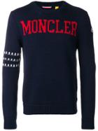 Moncler Moncler 1952 Logo Intarsia Sweater - Blue