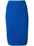 Alessandra Rich Knitted Skirt - Blue