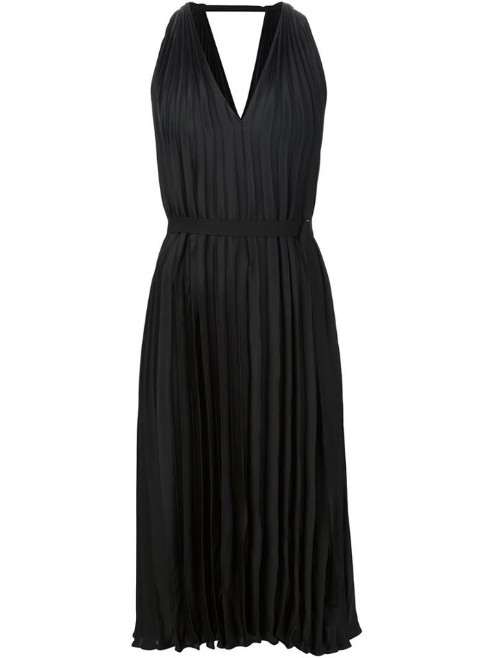 Tome Satin Pleated Halter Dress