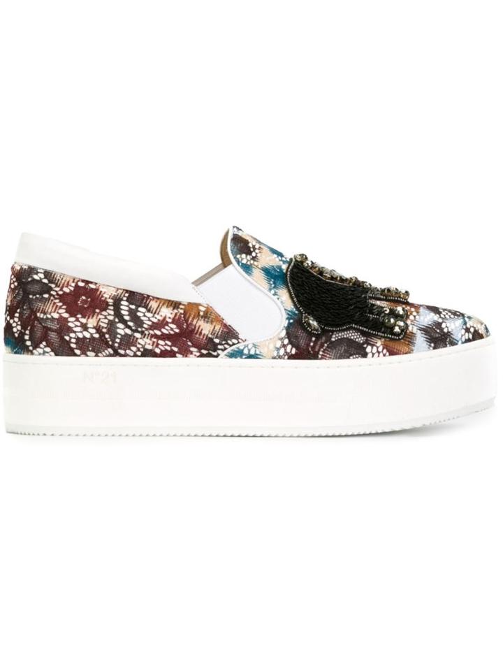 No21 Embellished Slip-on Sneakers, Women's, Size: 39, White, Rubber/leather/pvc