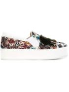 No21 Embellished Slip-on Sneakers, Women's, Size: 39, White, Rubber/leather/pvc