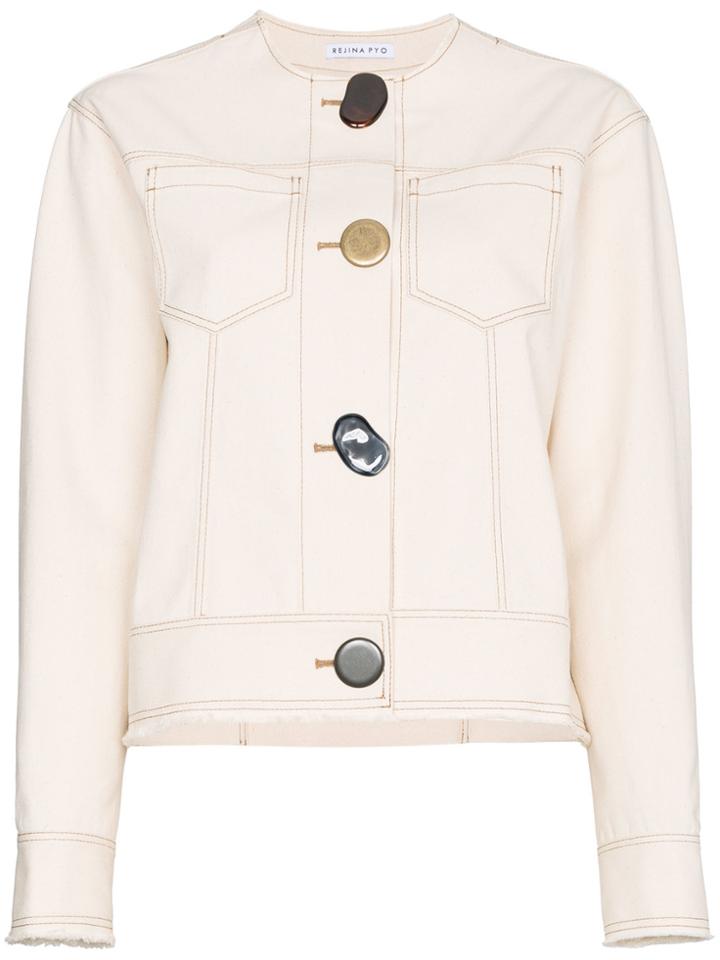 Rejina Pyo Erin Ecru Denim Jacket - Nude & Neutrals
