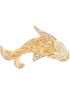 Christian Dior Vintage Crystal Fish Brooch, Women's, Metallic