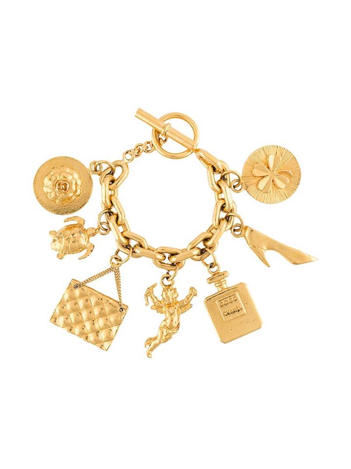 Chanel Vintage Charm Bracelet, Women's, Yellow/orange