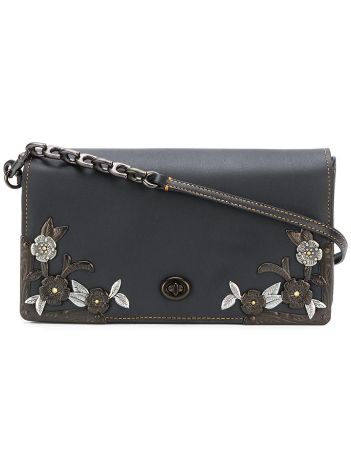 Coach Dinky Metal Tea Rose Bag - Black