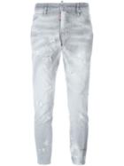 Dsquared2 Kenny Twist Distressed Jeans, Women's, Size: 42, Grey, Cotton/spandex/elastane/polyester