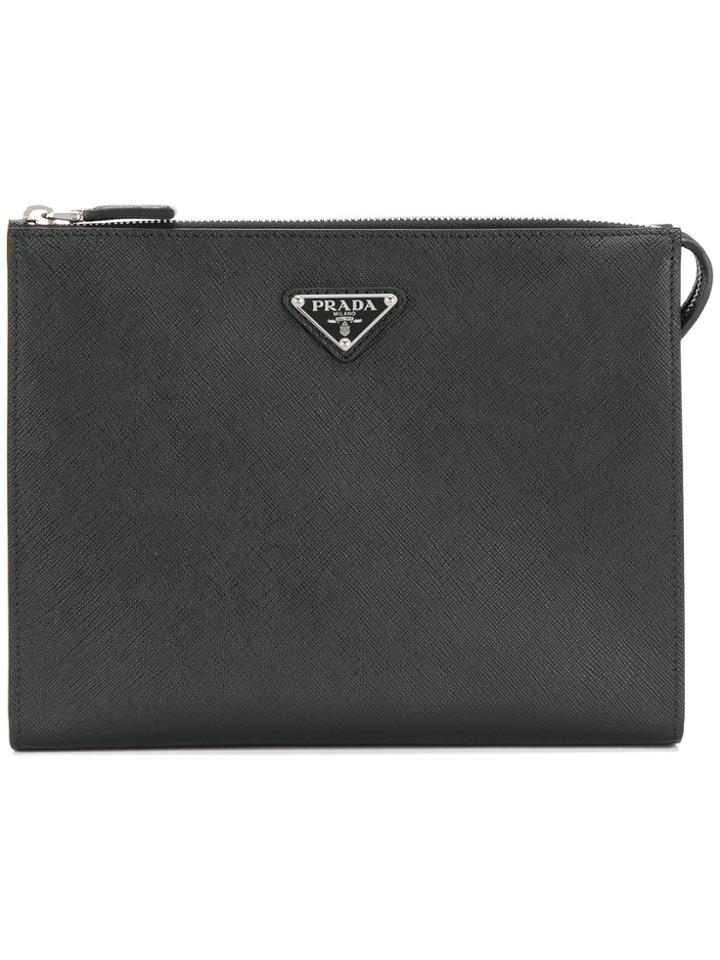 Prada Leather Clutch - Black
