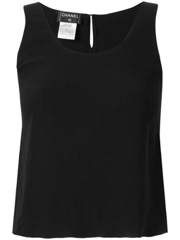 Chanel Pre-owned Silk Short Tank Top - Black
