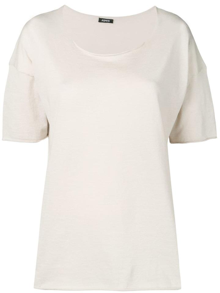 Aspesi Pull Over With Short Sleeves - Neutrals
