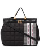 Furla Quilted Logo Tote - Black