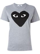 Comme Des Garçons Play Heart Print T-shirt, Women's, Size: Medium, Grey, Cotton