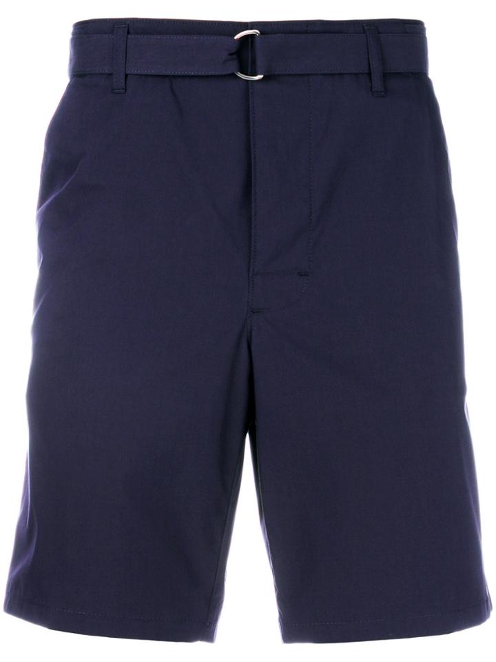 Prada Belted Chino Shorts - Blue