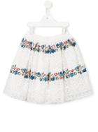 Ermanno Scervino Junior Floral Embroidery Lace Skirt, Girl's, Size: 12 Yrs, White
