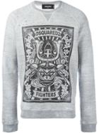 Dsquared2 'fighters' Sweatshirt, Men's, Size: Large, Grey, Cotton