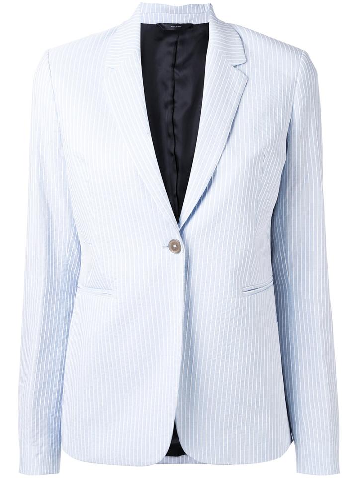 Paul Smith - Striped Blazer - Women - Cotton/polyamide/cupro - 42, Blue, Cotton/polyamide/cupro