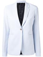 Paul Smith - Striped Blazer - Women - Cotton/polyamide/cupro - 42, Blue, Cotton/polyamide/cupro