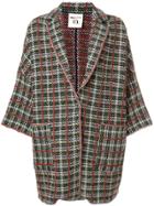 Semicouture Printed Oversized Coat - Green