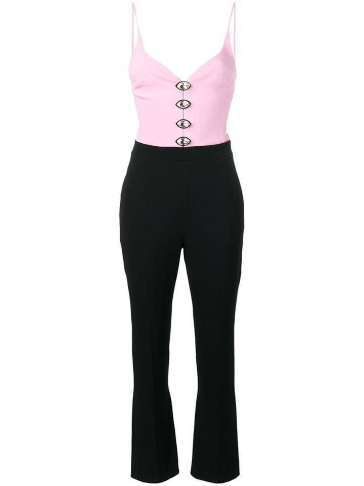 David Koma Embellished Sweetheart Neck Jumpsuit - Pink