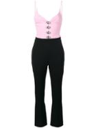 David Koma Embellished Sweetheart Neck Jumpsuit - Pink