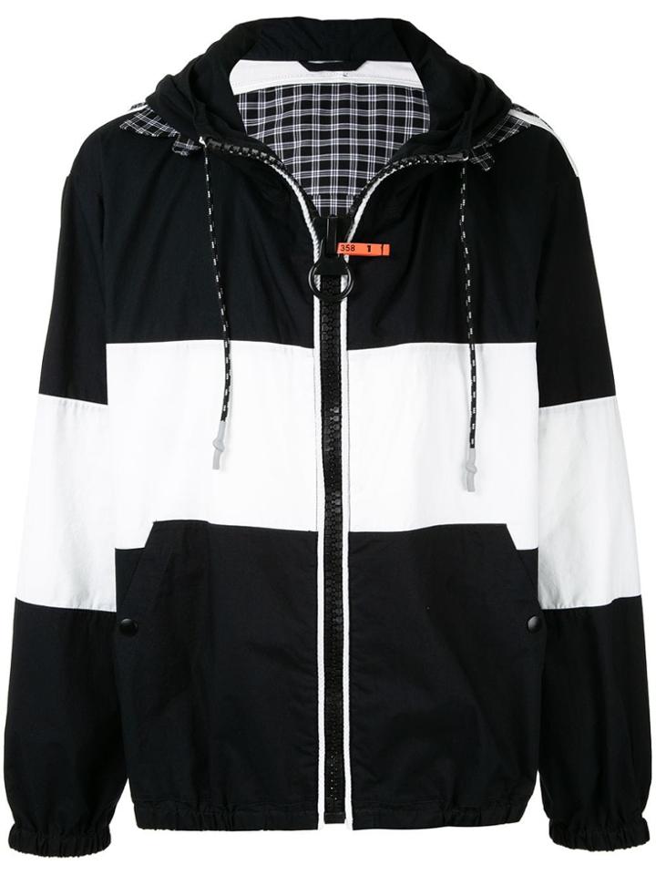 Maison Mihara Yasuhiro Border Check Bomber Jacket - Black